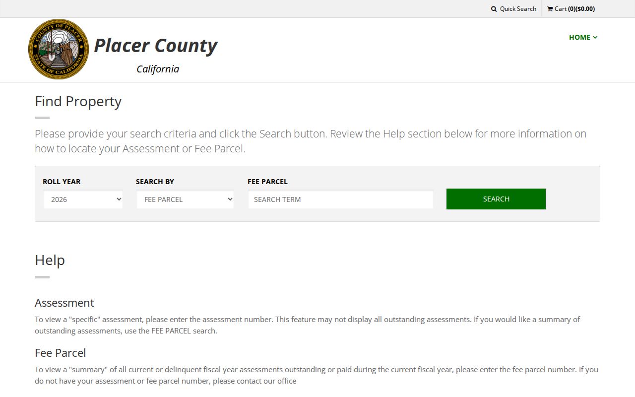 Roseville public records property tax search for Placer County
